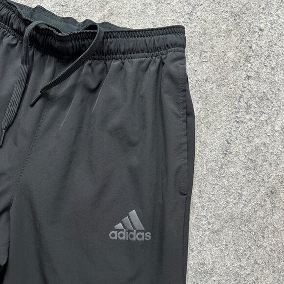 Adidas Windbreaker Track Pants Men S Black 31" Ankle Zip Stretch Tapered - Picture 4 of 16